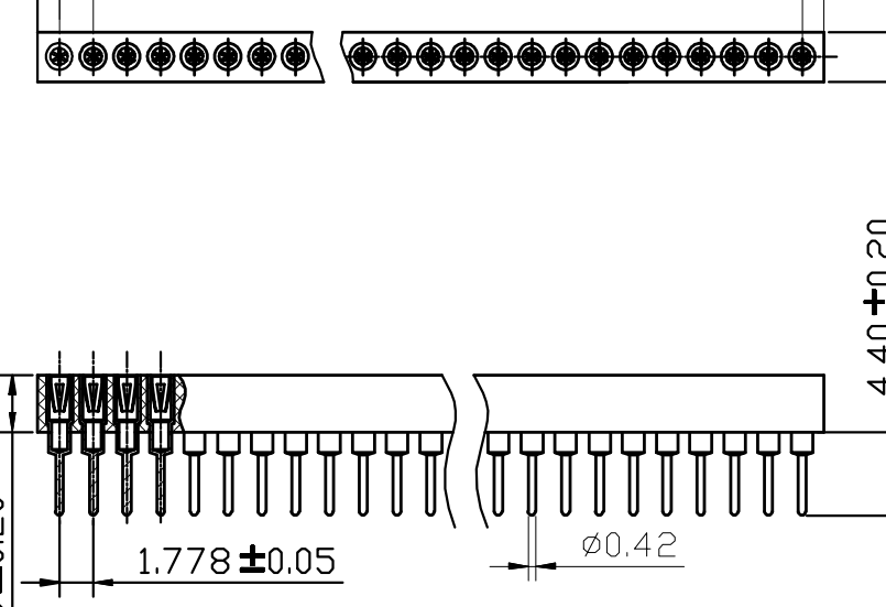 PH1.778mm-L IC Socket H=3.0 Single row Straight Type 